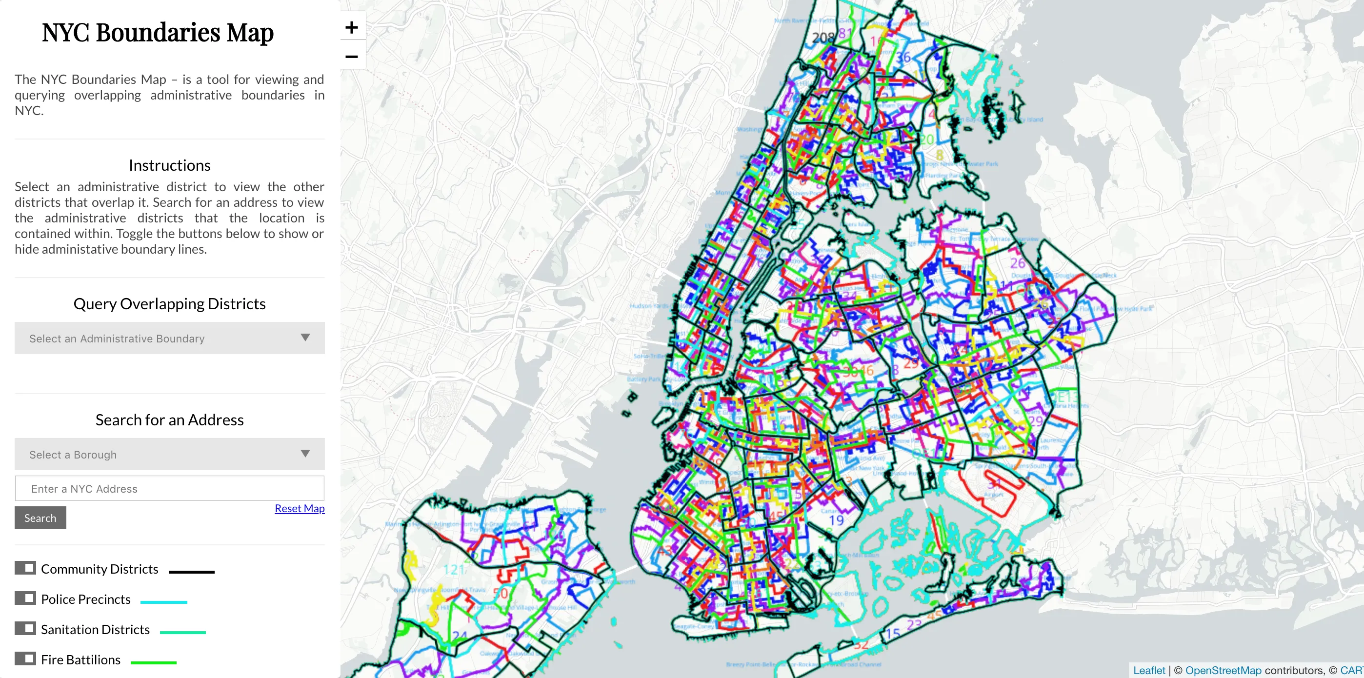 The NYC Boundaries Map as of June 2022.